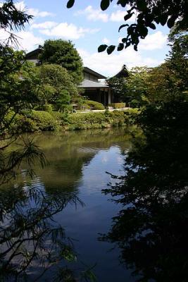 Japanese garden in near the temples