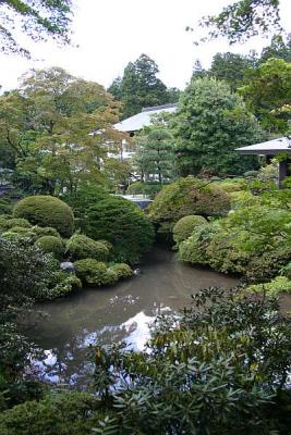 Japanese garden in near the temples