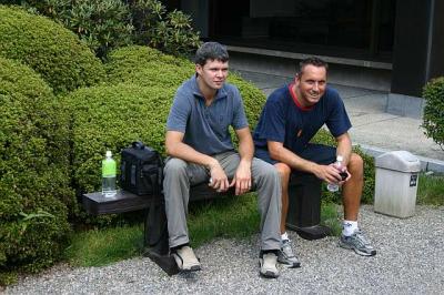 Mariusz (left) and myself.....relax
