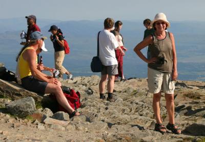 Wife on top of Mt. Snowdon.