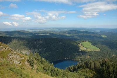 View of Glacier Lake Feldsee and Surrounding Mountains from Seebuck Peak