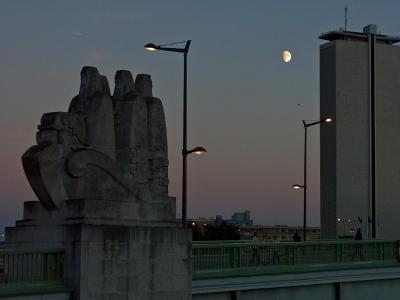 Statue at twilight