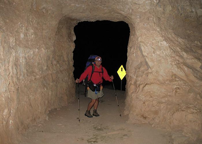 Gary starts down through the arch (GI)
