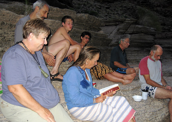 Sarah reads a story about the river (MJ)