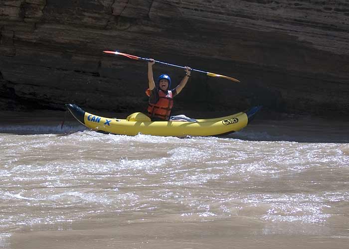 Jen makes it through a rapids (MJ)