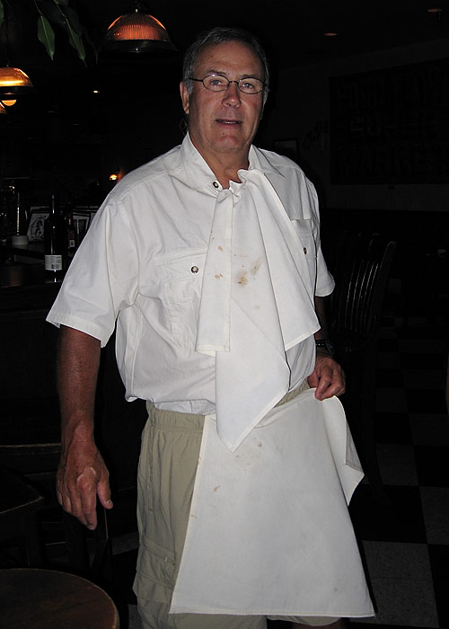 Tony hams it up at dinner (MJ)
