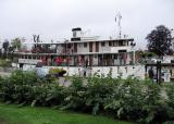 Cruise ships go up and down the canal