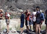 Checking out Lava Falls - Omry is impressed
