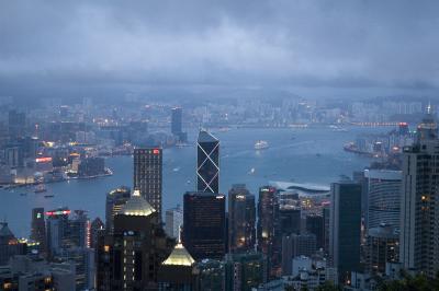 Twilight view from the peak, Hong Kong