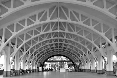 Interior archs, Clifford Pier, Singapore