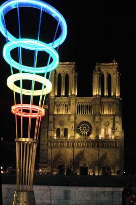 Notre Dame with Olympic rings