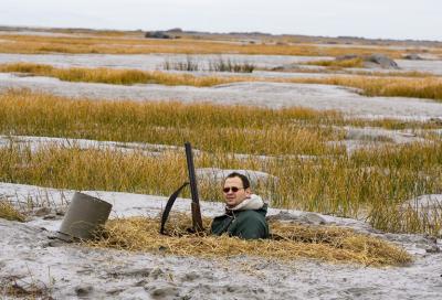 Chasse a l`oies a l`ilet pres de Quebec