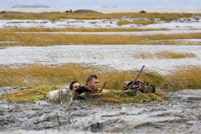 chasse a l`ilet a l`oies pres de Quebec