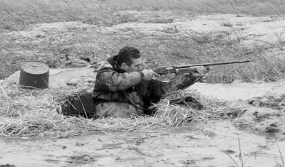 Chasse a l`oies a l`ilet pres de Quebec