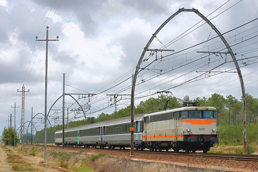 In the southwest of France, the BB9339  between Bordeaux and Bayonne.