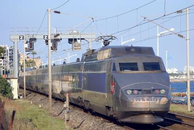 A double units of TGV Sud-Est, at Cannes