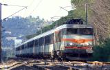 Near Cannes, at Mandelieu-La-Napoule, the night-train Nice-Nantes with the BB22312.