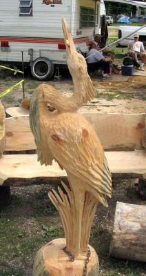Chainsaw Carved Heron