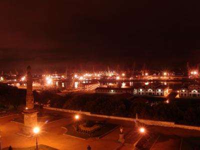 Ferrol's harbour by Night (view from the Parador)