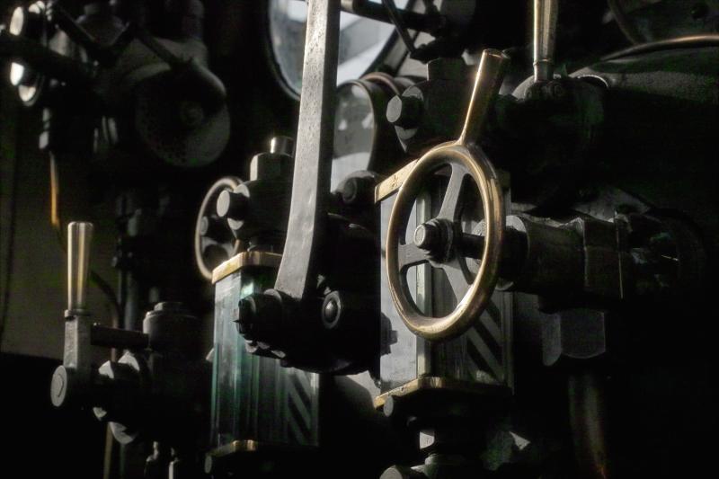 Steam train cockpit