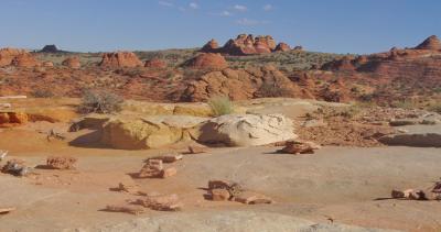 Rock teepees in the distance