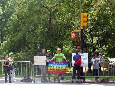 protesters in Central Park