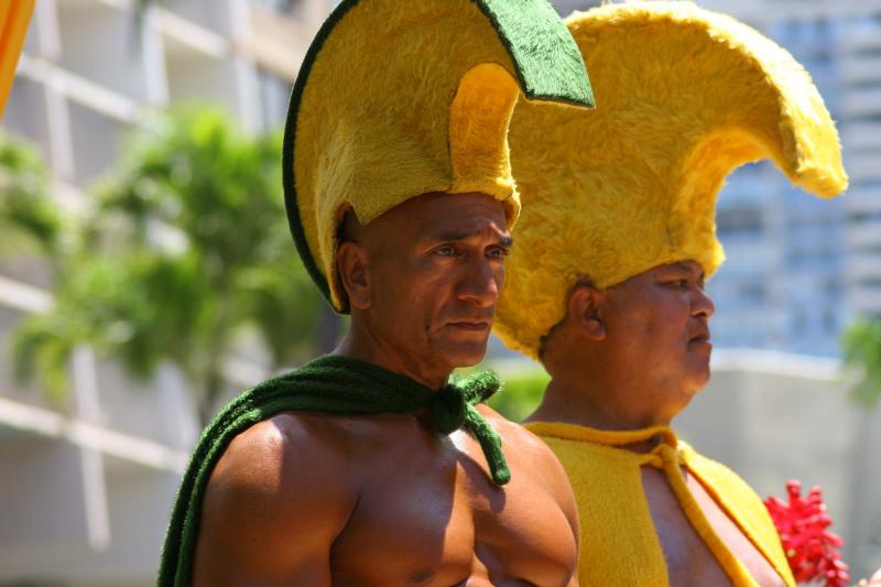 Standing in for King Kamehameha