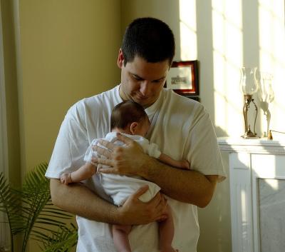 Catherine and Daddy, in white