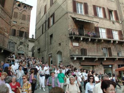 Into the square ...