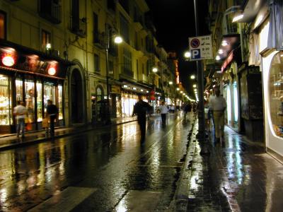 Evening walk in the rain