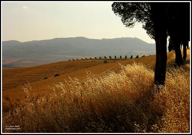 Torrenieri, view to Montalcino