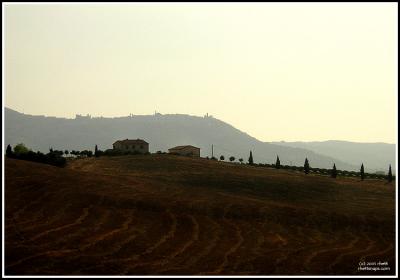 Torrenieri, view to Montalcino