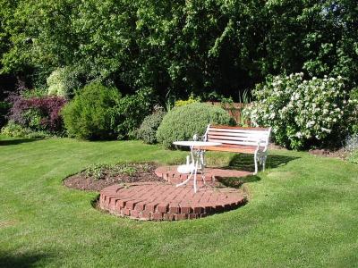 seating at the top of the garden