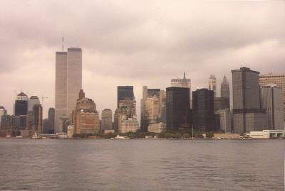 View of lower Manhattan from Staten Island Ferry