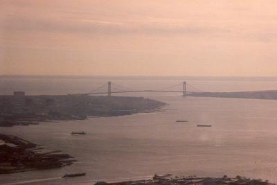 View of Verrazano Bridge from World Trade Center