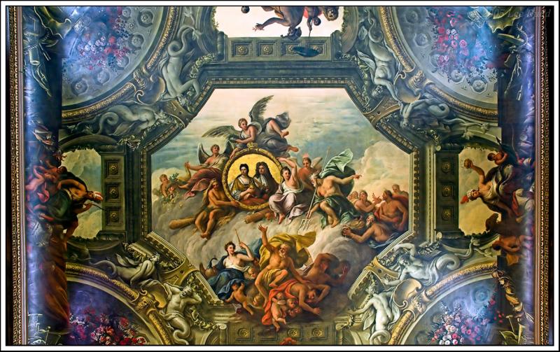 Painted hall roof detail