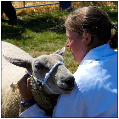 Bonding with her sheep