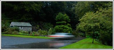 Speeding away in the rain