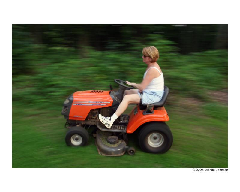 mom mowing