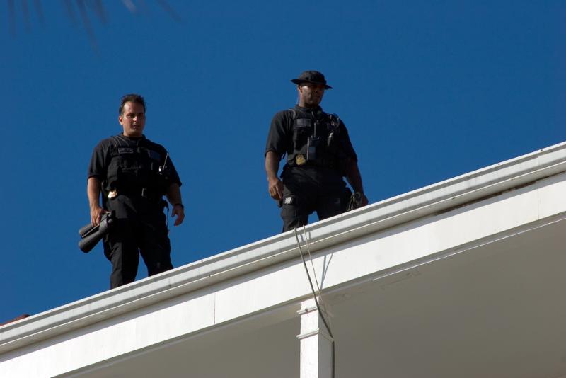 Police on the roof