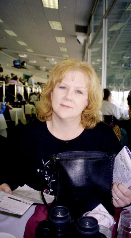 Gail at Golden Gate Fields for Day at the Races  3/25/2001
