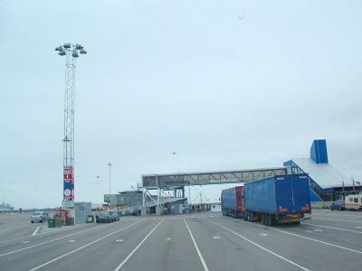 The ferry between Helsingborg, Sweden and Helsingor, Denmark