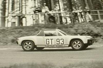 1970 photo of P. Kaiser racing the 914-6 GT at the Nurburgring