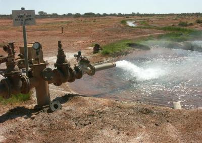Very hot water from an artesian bore