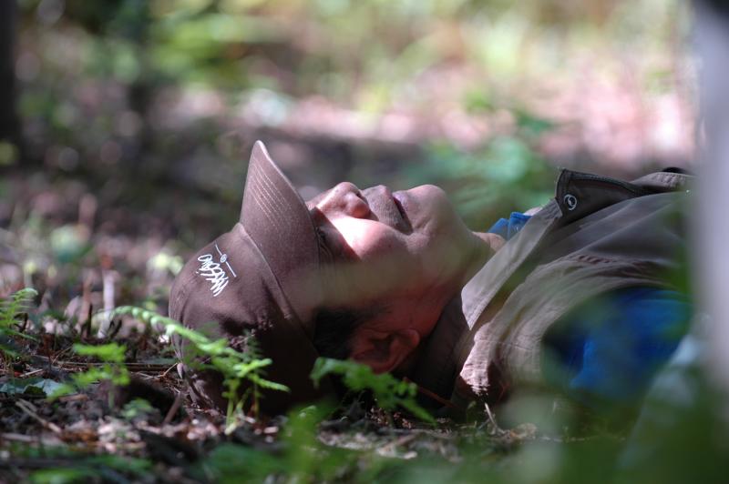 He is meditating