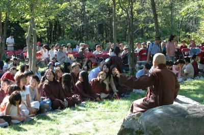 Monk Chan Khong talk with visistors