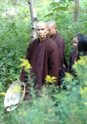 Monk Thich Nhat Hanh on his walk