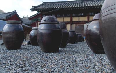 Jars for storing Doenjang, the fermented soybean paste
