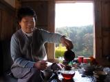 The  lady preparing chineese tea for us at Eunhaesa hermitage