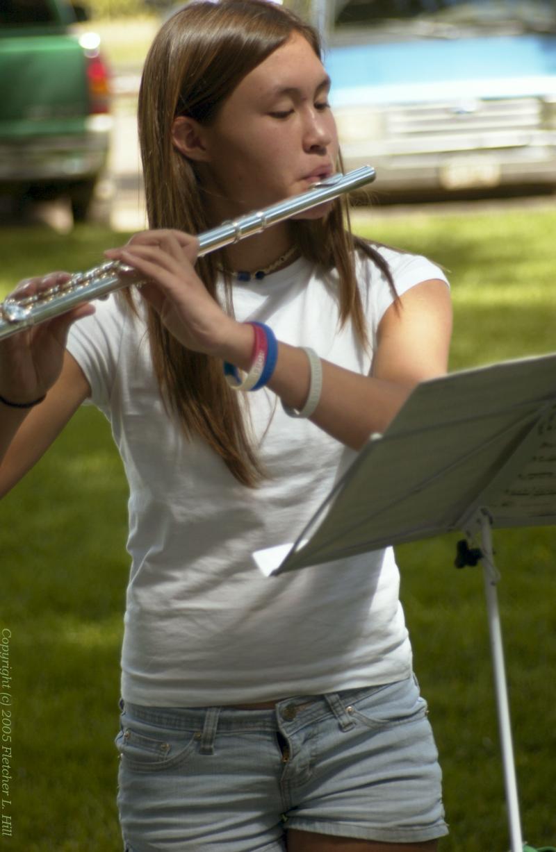 Young Flautist in the Park